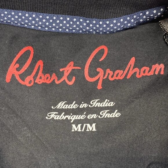 Robert Graham Men’s Las Vegas Long Sleeve T-Shirt Size M Black Embroidered Skull - Picture 7 of 12